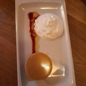 Vegan cheesecake with vegan whipped cream at Eetcafe Ceramique in Maastricht