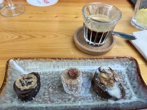 Raw pralines   at Eetcafe Ceramique in Maastricht