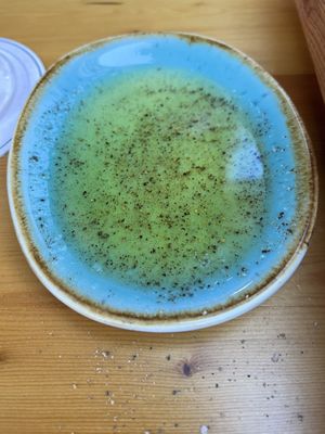 Olive oil and bread as starter  at Eetcafe Ceramique in Maastricht