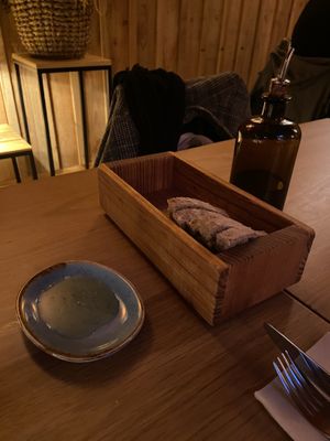 Bread with olive oil to start   at Eetcafe Ceramique in Maastricht