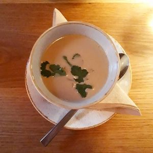 Vegan tom kha soup (amazing flavour!) at Eetcafe Ceramique in Maastricht