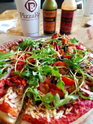 Vegan sausage & cheez at PizzaRev in Bakersfield