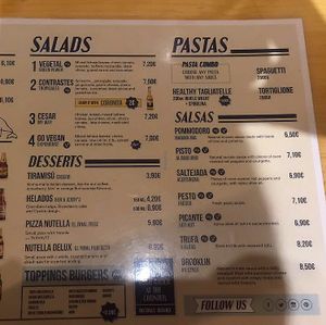 menu at La Clote in Barcelona