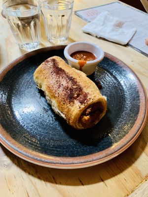 Vegan sausage roll  at Ray Cafe in Brunswick