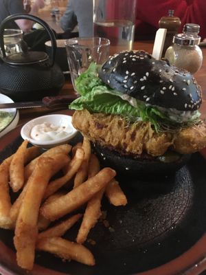The cauliflower burger, yummo  at Ray Cafe in Brunswick