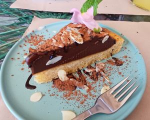 Chocolate cake at Samelo Veg in Tenerife