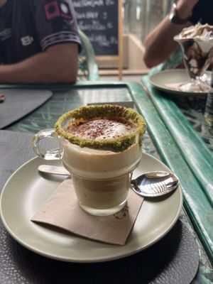 Capuchino de pistachoo  at Samelo Veg in Tenerife