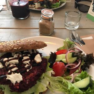 beetroot burger at Hoezo in Leiden