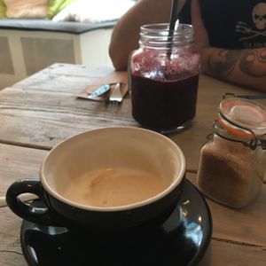 soya coffee at Hoezo in Leiden