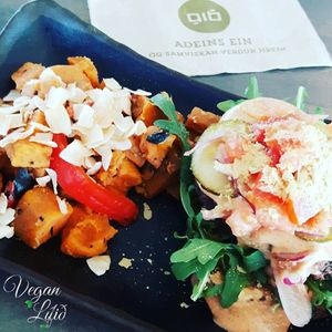 This burger is really tasty but don't expect the juicy junk food burger though, this is health food but really good. at Glo - Fakafen in Reykjavik