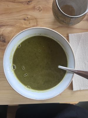 Kale soupp  at Modir Jord in Egilsstadir