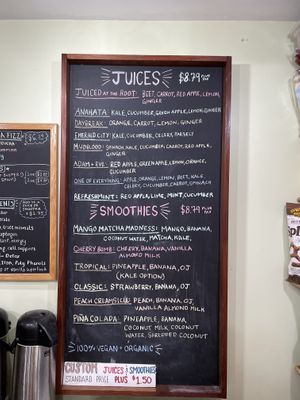 Fresh juices  at New Morning Natural Foods in Manchester Center