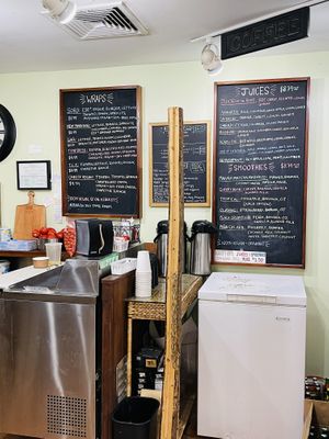Menu options at New Morning Natural Foods in Manchester Center