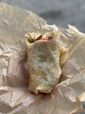 Cheesy Vegan Wrap at New Morning Natural Foods in Manchester Center