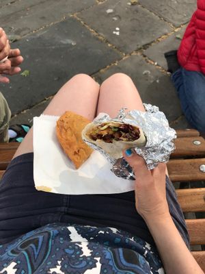 Bahji wrap and samosa . Not a great picture but was too hungry to make a better one  :) at Chai Walla in Bath