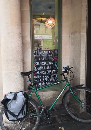 My bike after a ride to Bristol 🙂 at Chai Walla in Bath