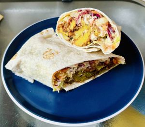 Onion bhaji wrap   at Chai Walla in Bath