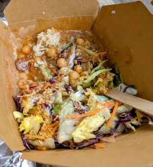 Chickpeas curry and rice at Chai Walla in Bath