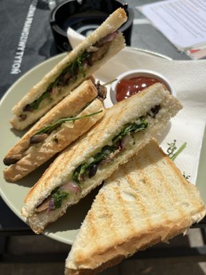 Mushroom toastie  at Niebostan in Lodz