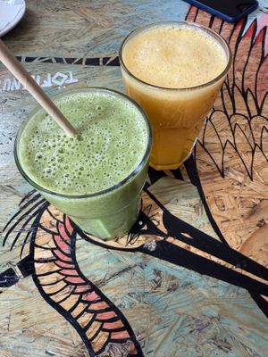 Smoothie and orange juicee  at Niebostan in Lodz