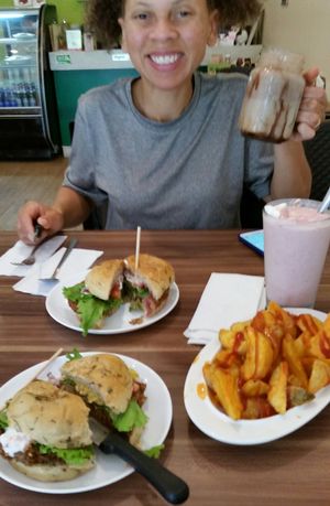 The food at Green Vurgers in San Jose