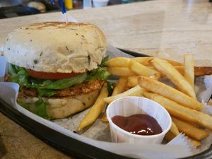Quinoa burger at Green Vurgers in San Jose