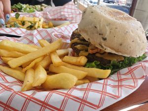 Vegan burger / fries at Green Vurgers in San Jose