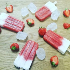 Strawberries and cream at PlantBased Exmouth in Exmouth