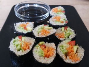 vegan sushi at BIOrganic Raw Cafe in Chisinau