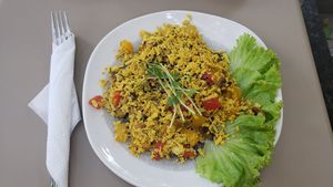 Tofu scramble at BIOrganic Raw Cafe in Chisinau