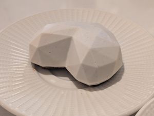 Cashew based sweet filled with blackberry jam at BIOrganic Raw Cafe in Chisinau