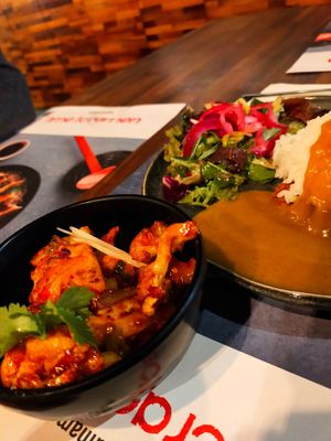 bang bang cauliflower as a side (very good as well!) at Wagamama - Central Station in Amsterdam
