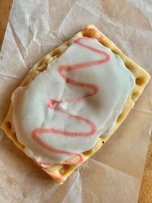 Hibiscus-Plum Frangipane Ghost tart at Ghostlight Coffee in Dayton