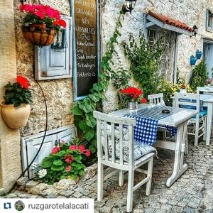 Lovely scene from the entrance at Ruzgar Hotel in Alacati