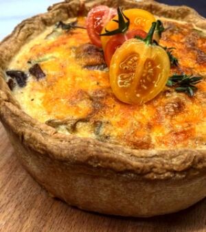 Mushroom and Leek Quiche at Ruzgar Hotel in Alacati