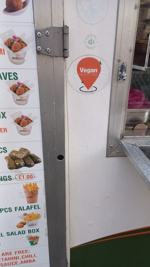 Vegan choices at Yaffa Falafel Box - Food Trailer in West London