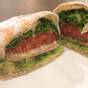 International takeout lol (jk I just took it with me on the ferry to Japan... but I wish international takeout were possible)! Got a little soggy, this travelling avocado sandwich, but it tasted hella fine!!!! at Kong's Burger - Gaya-daero in Busan