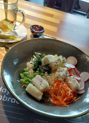 Vegan sushi bowl and chilli paste. Really good! at Wagamama - Leidseplein in Amsterdam