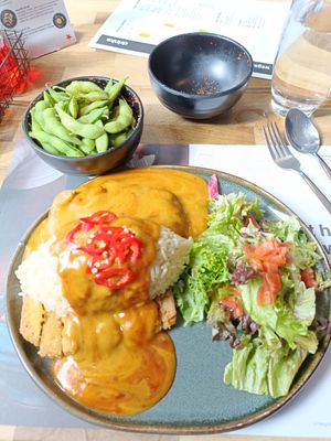 Vegan katzu with soya coated with panko. at Wagamama - Leidseplein in Amsterdam