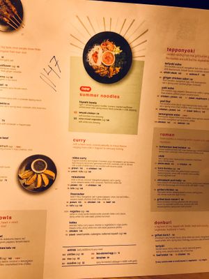 menu at Wagamama - Tivoli in Copenhagen