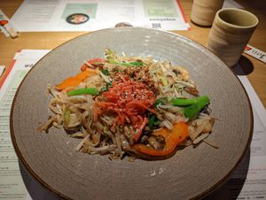Pickled ginger and thin noodles at Wagamama - Tivoli in Copenhagen