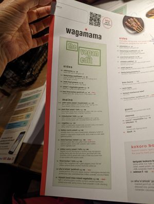 Vegan options, also on the rest of the menu, substitute tofu, jackfruit at Wagamama - Tivoli in Copenhagen