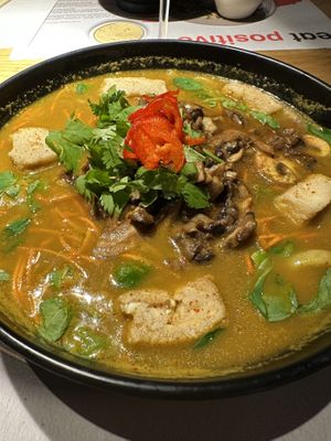 Ramen with tofu and mushrooms   at Wagamama - Tivoli in Copenhagen