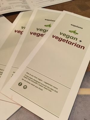 Veg/vegan menus at Wagamama - Tivoli in Copenhagen