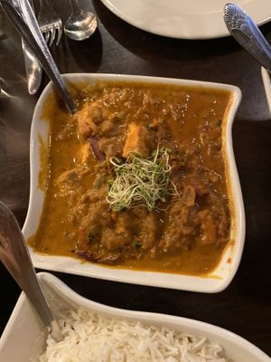 Indian classic home style with salmon at Taaza Indian Cuisine in Roanoke