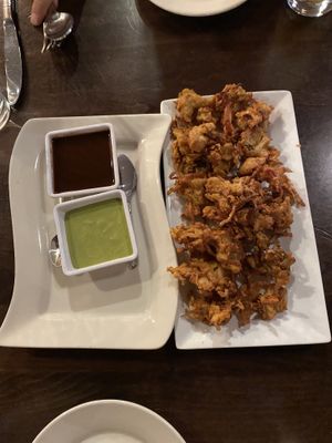 Vegetable pakora (gf and vegan) at Taaza Indian Cuisine in Roanoke