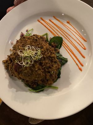 Portobello mushroom with lentil (vegan and gf) at Taaza Indian Cuisine in Roanoke