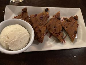 Chickpea brownies with vegan ice cream  at Taaza Indian Cuisine in Roanoke