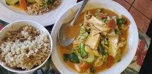 Veggie Red Curry served vegan at Kona Taeng - On Thai in Kailua Kona