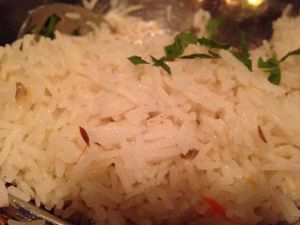 rice  at Cafe Bombay in Atlanta